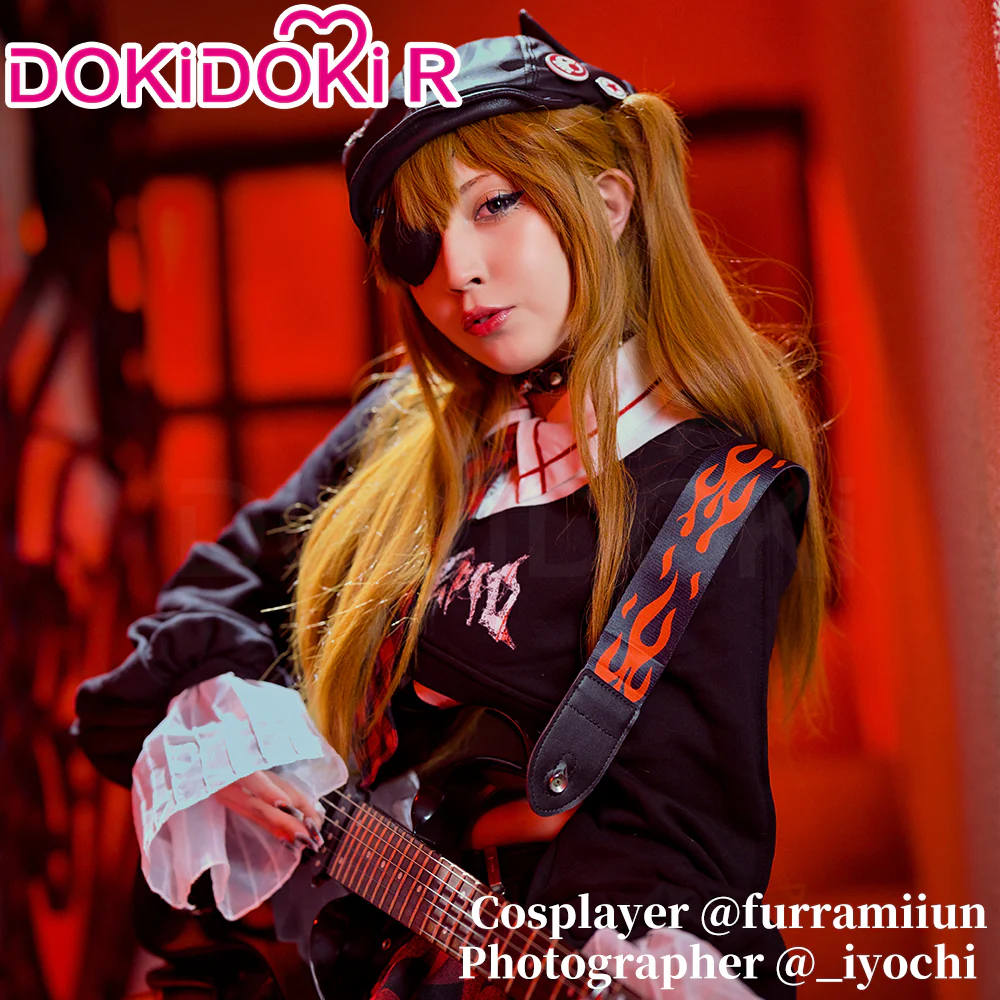 DokiDoki-R Anime Cosplay Rock Band Costume Black Red MengYaXiang Studio - Image 11