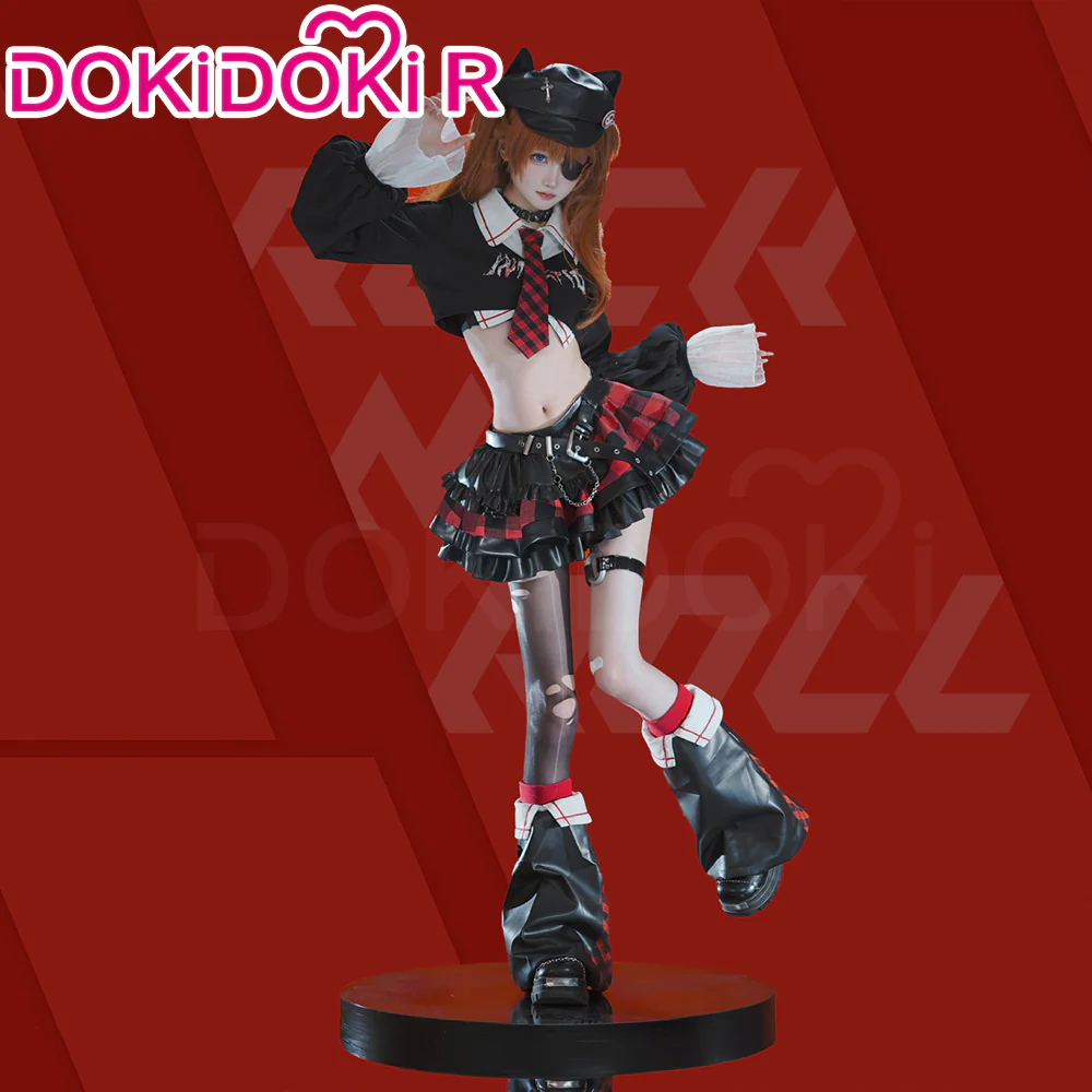 DokiDoki-R Anime Cosplay Rock Band Costume Black Red MengYaXiang Studio - Image 12