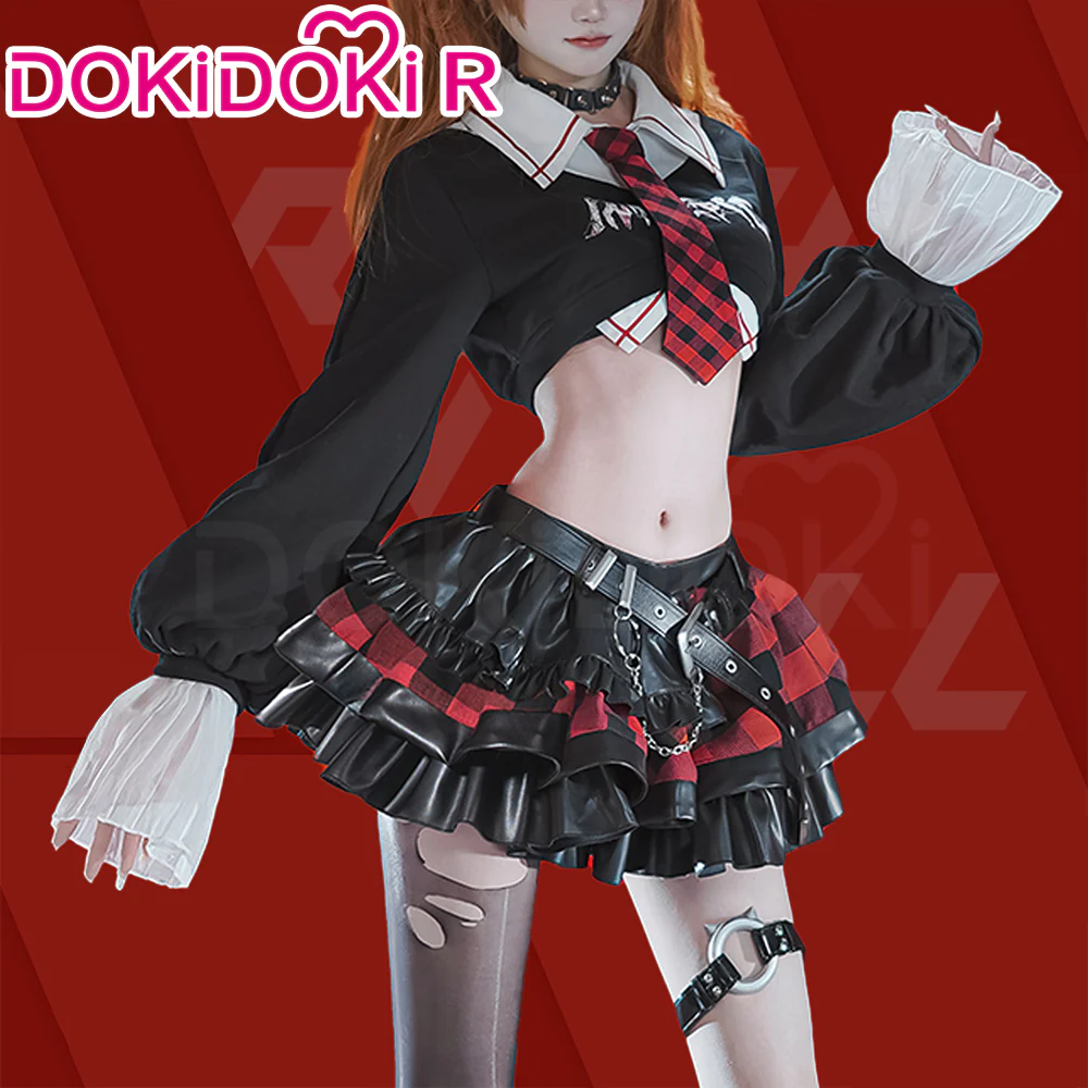 DokiDoki-R Anime Cosplay Rock Band Costume Black Red MengYaXiang Studio - Image 14