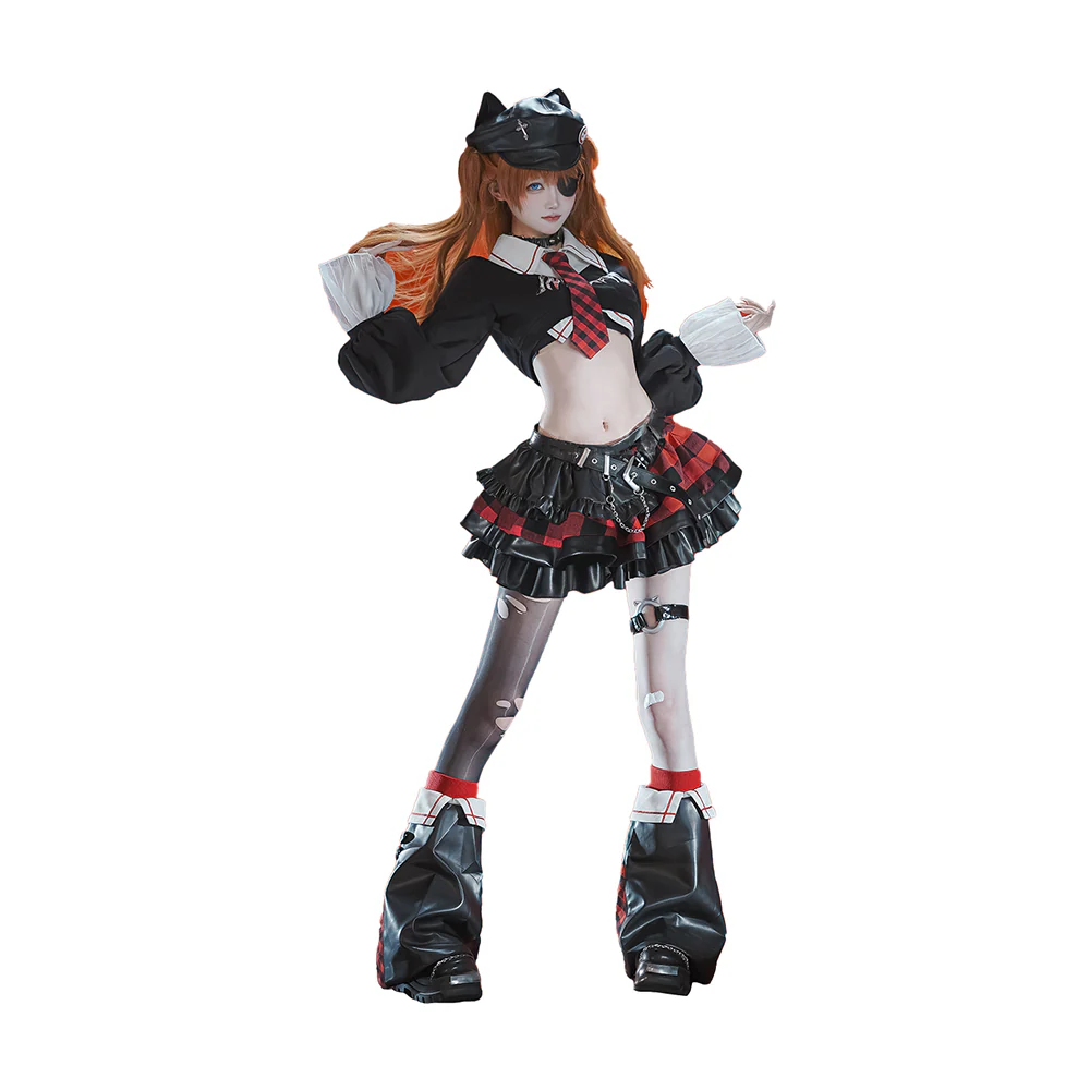 DokiDoki-R Anime Cosplay Rock Band Costume Black Red MengYaXiang Studio - Image 15
