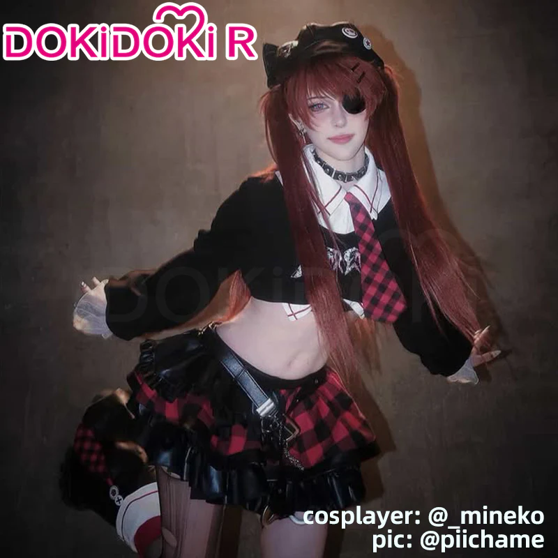 DokiDoki-R Anime Cosplay Rock Band Costume Black Red MengYaXiang Studio - Image 2