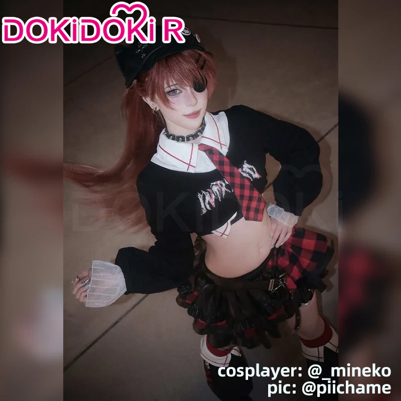 DokiDoki-R Anime Cosplay Rock Band Costume Black Red MengYaXiang Studio - Image 3
