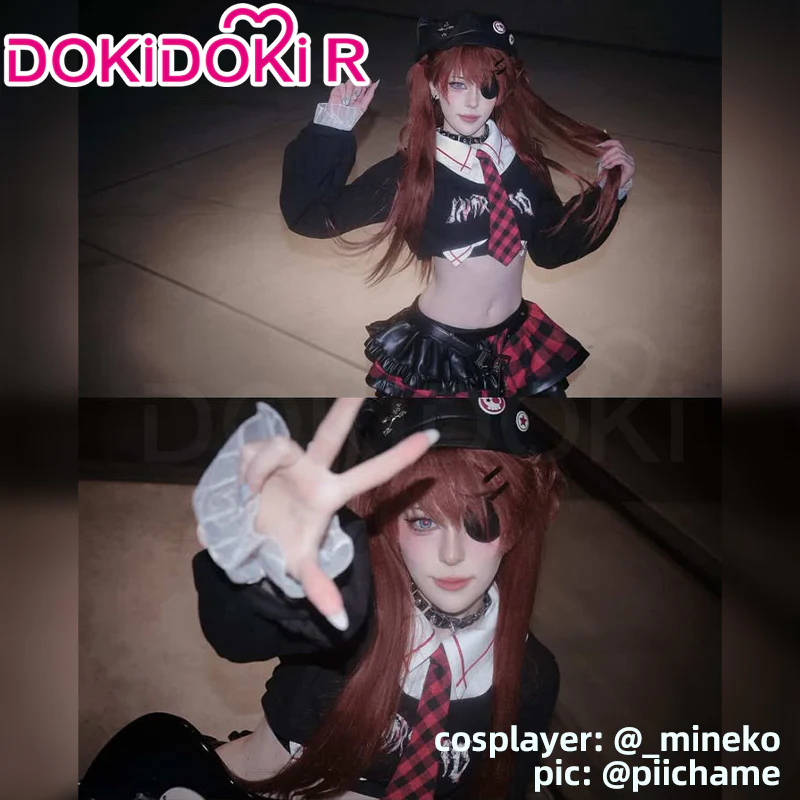 DokiDoki-R Anime Cosplay Rock Band Costume Black Red MengYaXiang Studio - Image 4