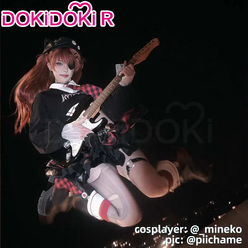 DokiDoki-R Anime Cosplay Rock Band Costume Black Red MengYaXiang Studio - Image 5
