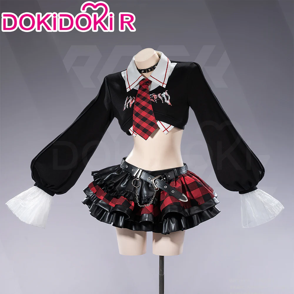 DokiDoki-R Anime Cosplay Rock Band Costume Black Red MengYaXiang Studio - Image 6
