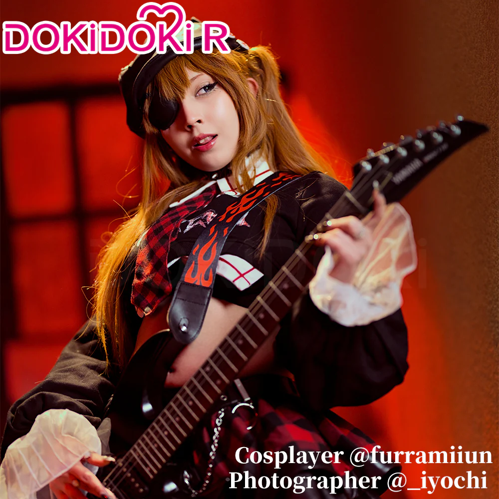 DokiDoki-R Anime Cosplay Rock Band Costume Black Red MengYaXiang Studio - Image 7