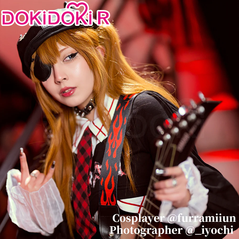 DokiDoki-R Anime Cosplay Rock Band Costume Black Red MengYaXiang Studio - Image 8