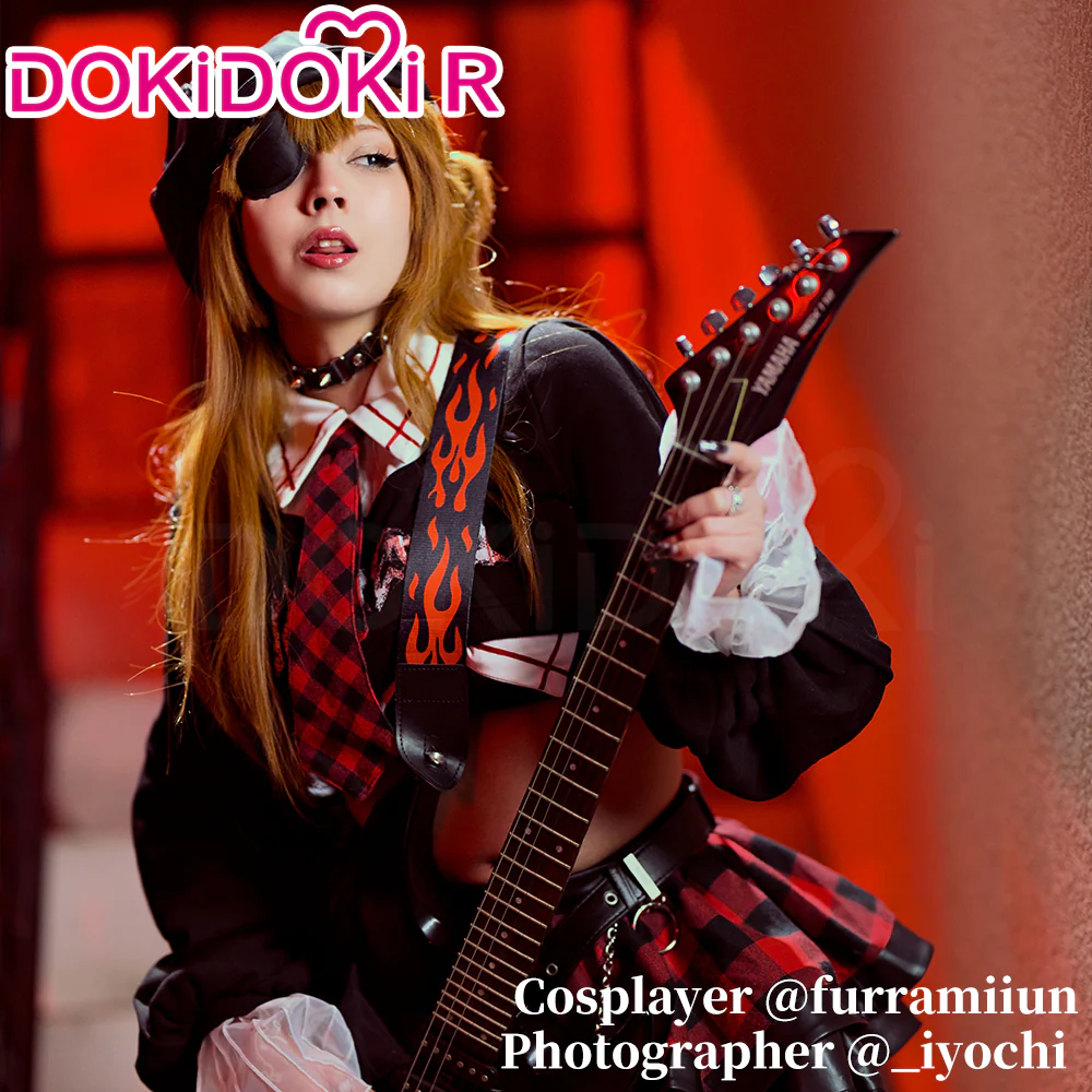 DokiDoki-R Anime Cosplay Rock Band Costume Black Red MengYaXiang Studio - Image 9