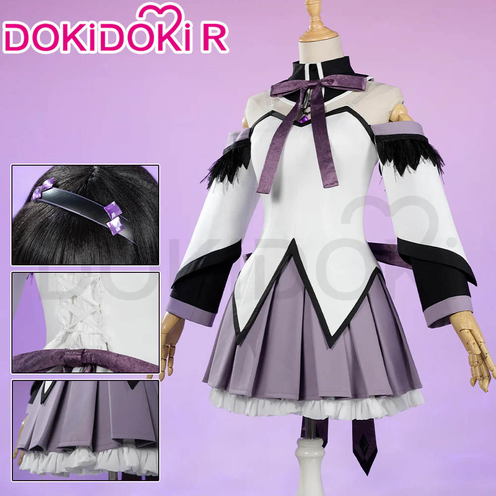 DokiDoki-R Anime Cosplay White And Purple Dress Costume