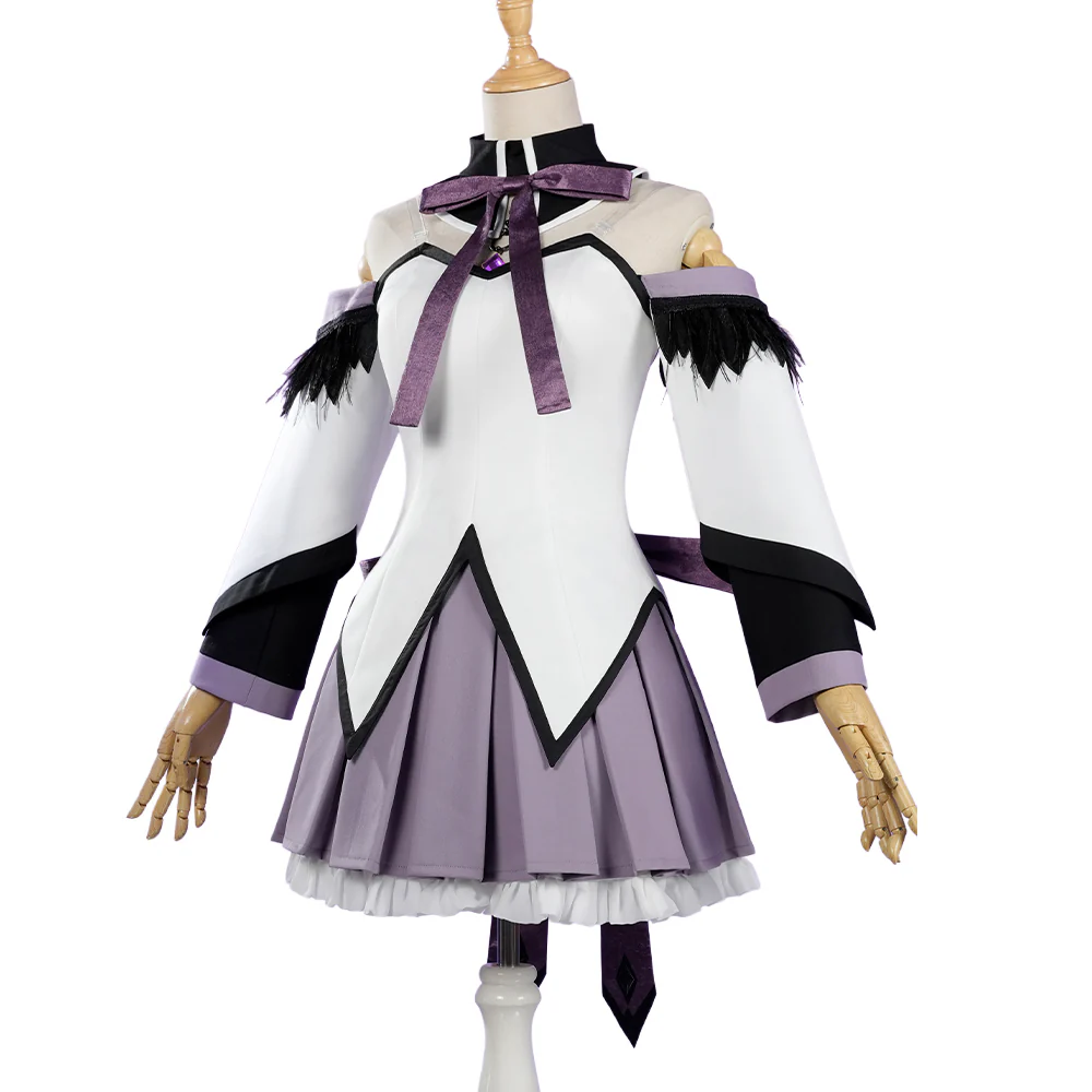 DokiDoki-R Anime Cosplay White And Purple Dress Costume - Image 5