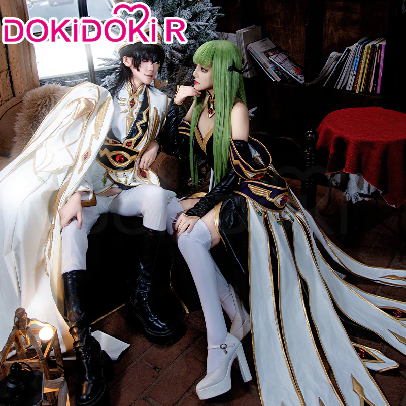 【Size XS-2XL】DokiDoki-R Anime Cosplay Emperor / Queen Costume White / Black Uniform King Wear - Image 2