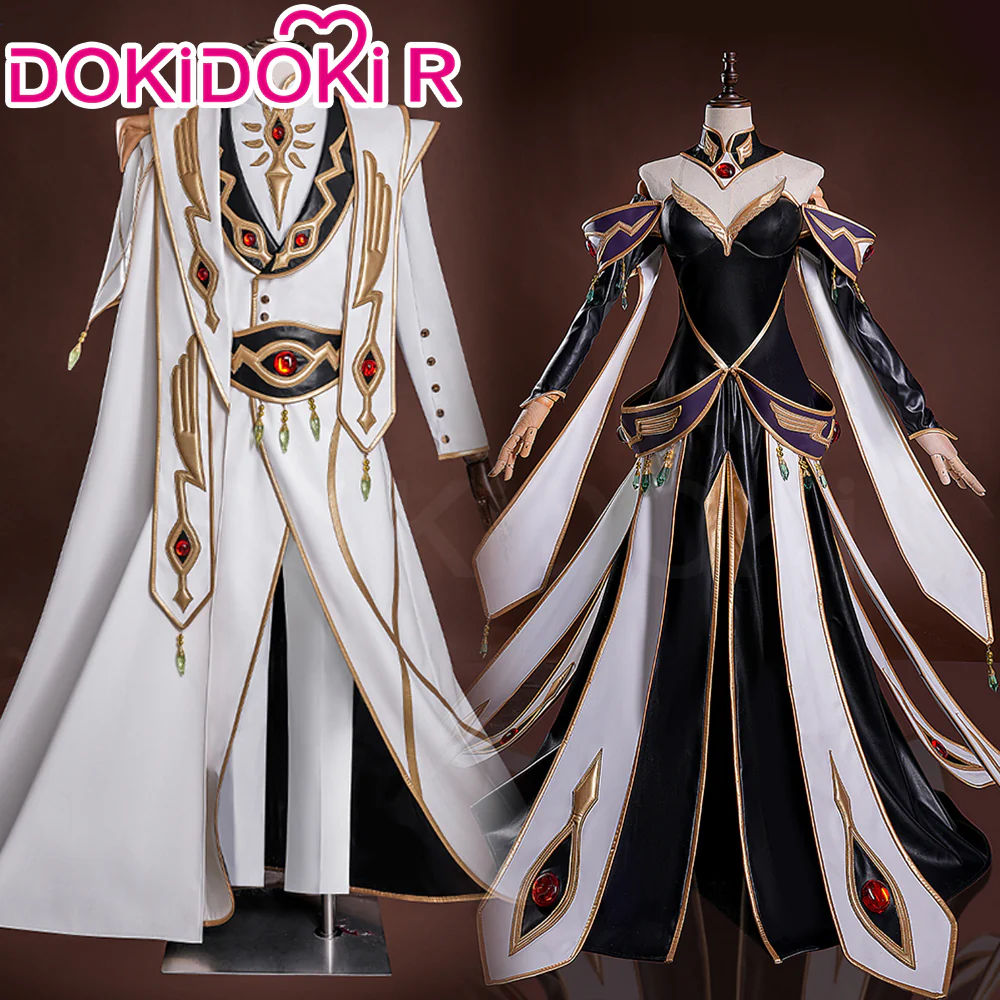【Size XS-2XL】DokiDoki-R Anime Cosplay Emperor / Queen Costume White / Black Uniform King Wear - Image 5