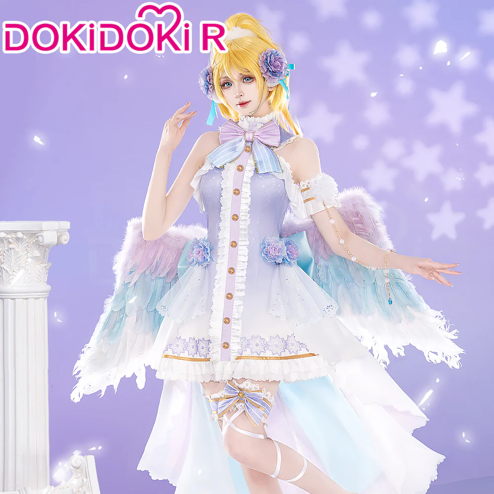 DokiDoki-R Anime LoveLive! School Idol Project Cosplay Ayase Eli White Valentine's Day Angel Idol Costume / Wig MUSE CYBER