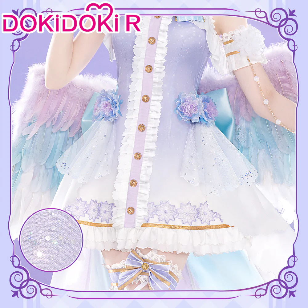 DokiDoki-R Anime LoveLive! School Idol Project Cosplay Ayase Eli White Valentine's Day Angel Idol Costume / Wig MUSE CYBER - Image 4