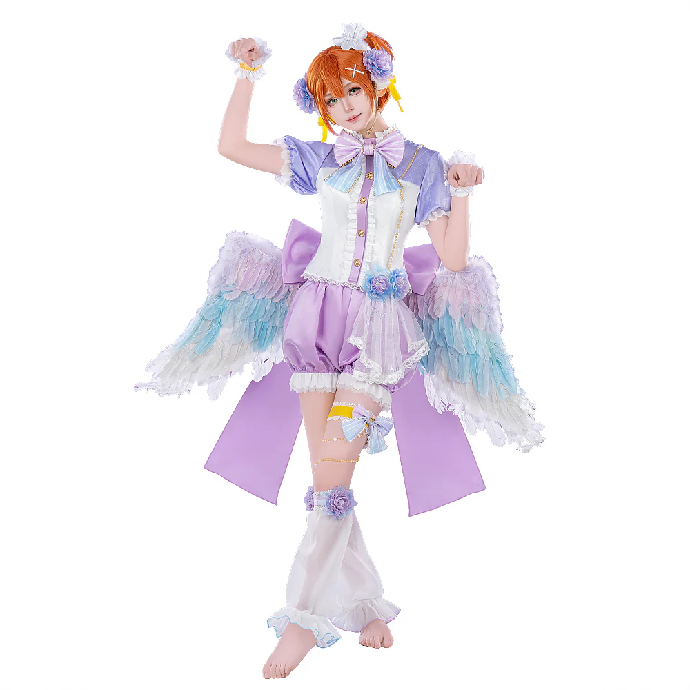 DokiDoki-R Anime LoveLive! School Idol Project Cosplay Lovelive Hoshizora Rin Costume / Wing White Day Angel Idol Project - Image 5