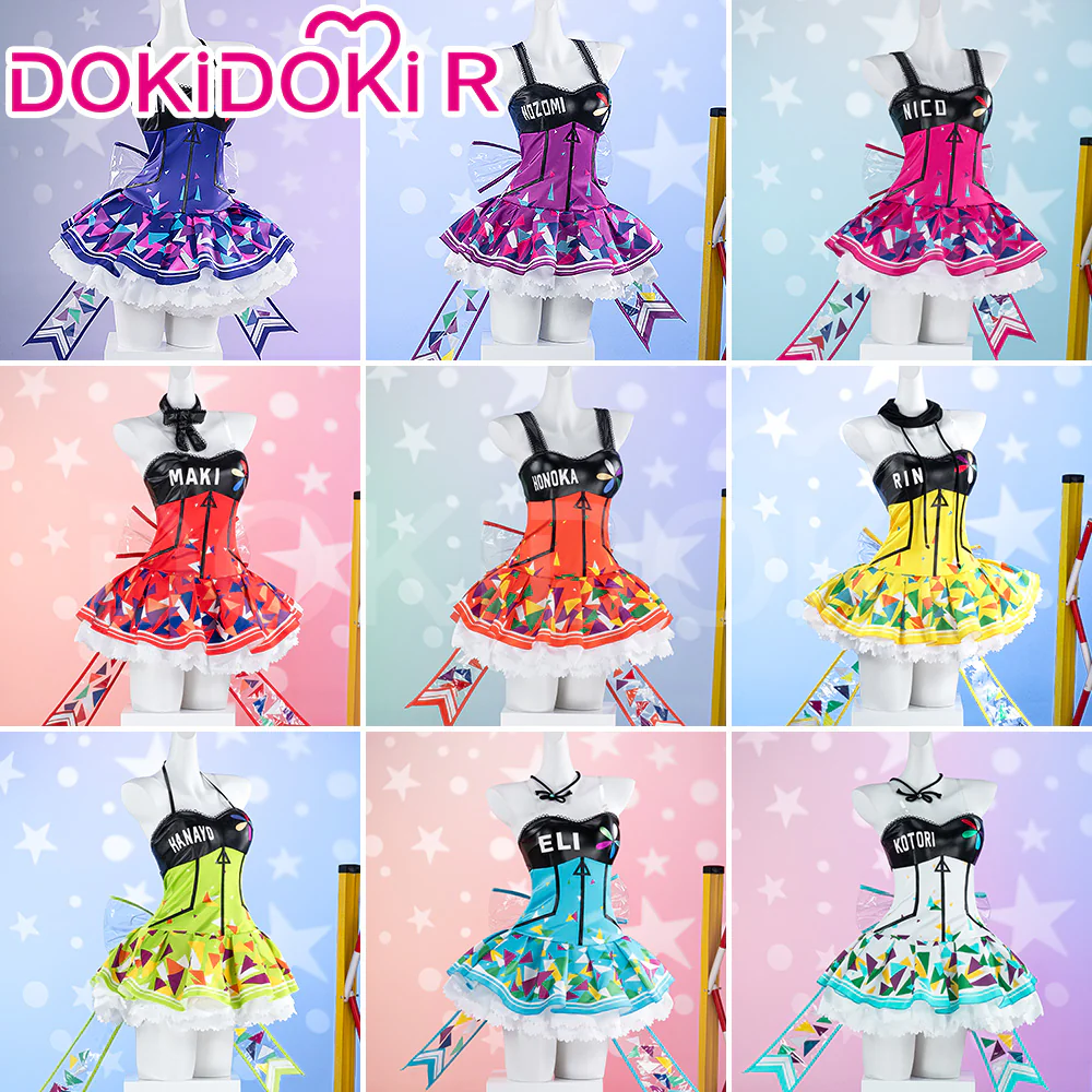 DokiDoki-R Anime LoveLive! School Idol Project Cosplay Honoka Kousaka / Minami Kotori / Nozomi Toujou / Hoshizora Rin / Maki Nishikino / Koizumi Hanayo / Nico Yazawa / Ayase Eli / Sonoda Umi Lovelive Costume MUSE CYBER