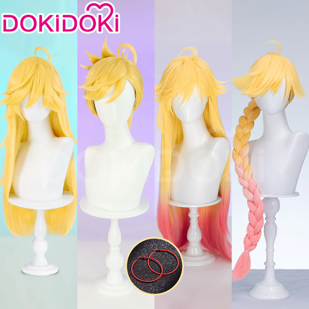 【Partially Ready For Ship】DokiDoki Anime Cosplay Cosplay Wig Long Yellow Hair / Earrings
