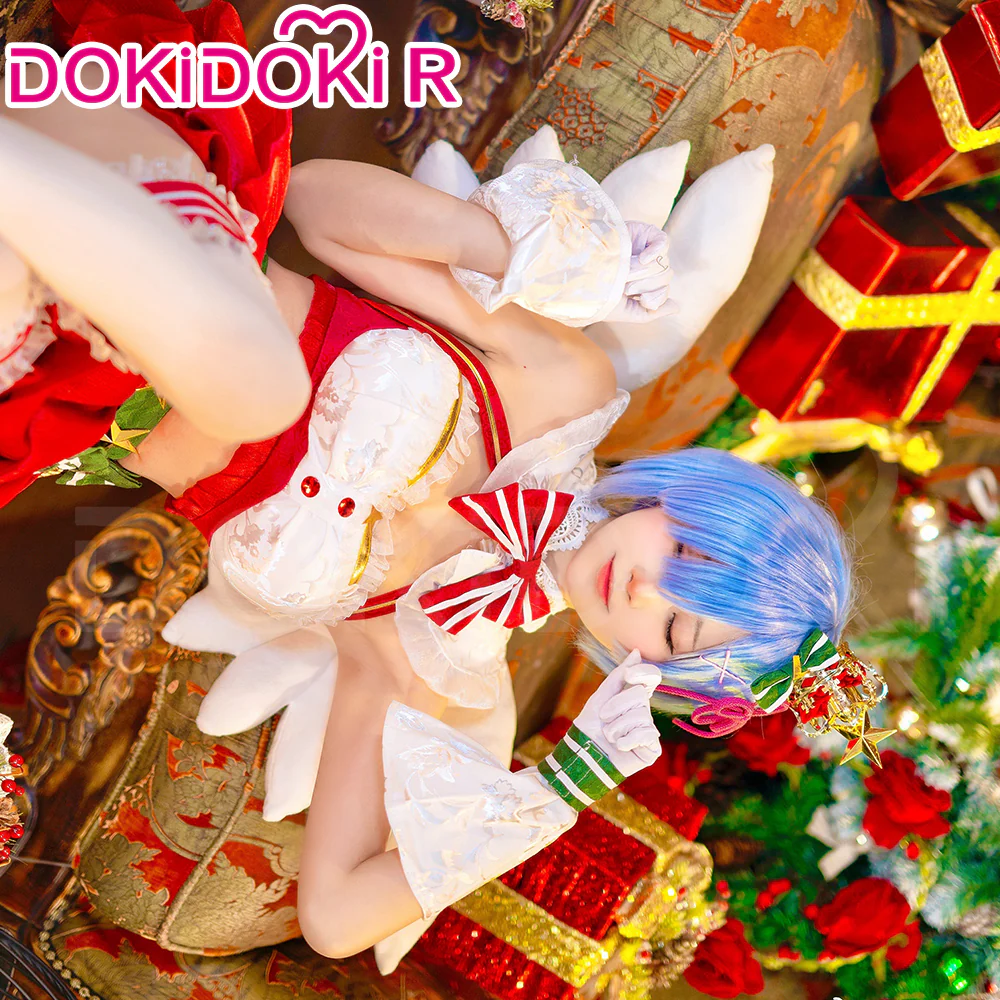 【IN STOCK】DokiDoki-R Anime Re Zero Cosplay Rem Cosplay &Wig Women Cute Christmas Costume - Image 6
