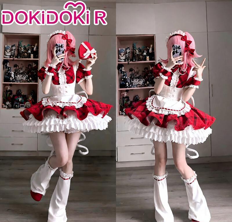DokiDoki-R Anime Shugo Chara! Cosplay Hinamori Amu Costume Cafe Maid Outfit - Image 4