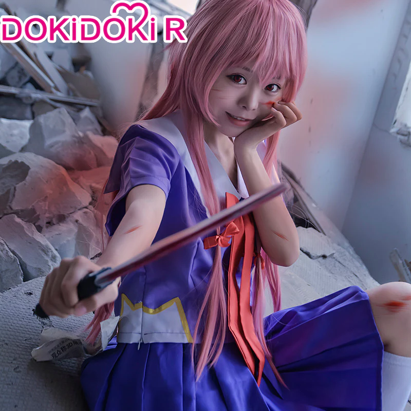 【In Stock】【Size S-2XL】DokiDoki-R Anime The Future Diary Cosplay Gasai Yuno Costume Uniform Halloween - Image 3