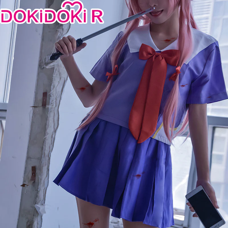 【In Stock】【Size S-2XL】DokiDoki-R Anime The Future Diary Cosplay Gasai Yuno Costume Uniform Halloween - Image 4