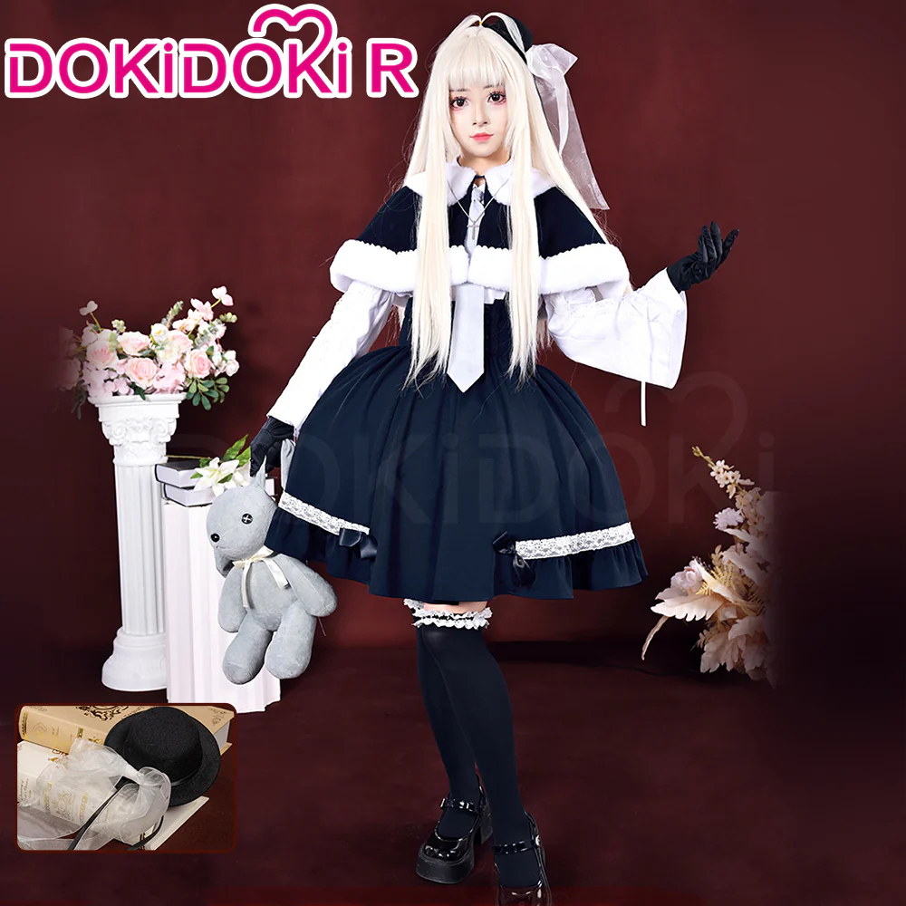 【Size S-2XL】DokiDoki-R Anime Yosuga no Sora Cosplay Kasugano Sora Costume Winter Navy Blue White - Image 3