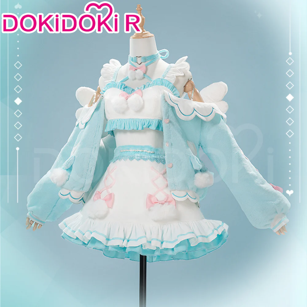 DokiDoki-R Cosplay Costume Blue White Winter Sweetheart Suit Cute Casual Wear - Image 3