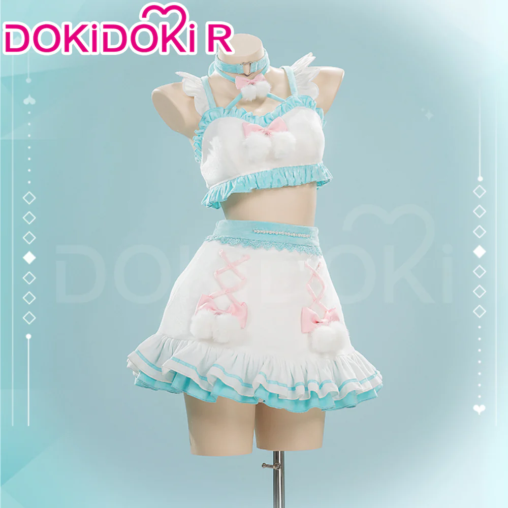 DokiDoki-R Cosplay Costume Blue White Winter Sweetheart Suit Cute Casual Wear - Image 4