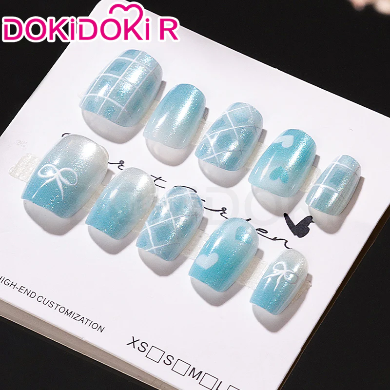 DokiDoki-R Cosplay Costume Blue White Winter Sweetheart Suit Cute Casual Wear - Image 6