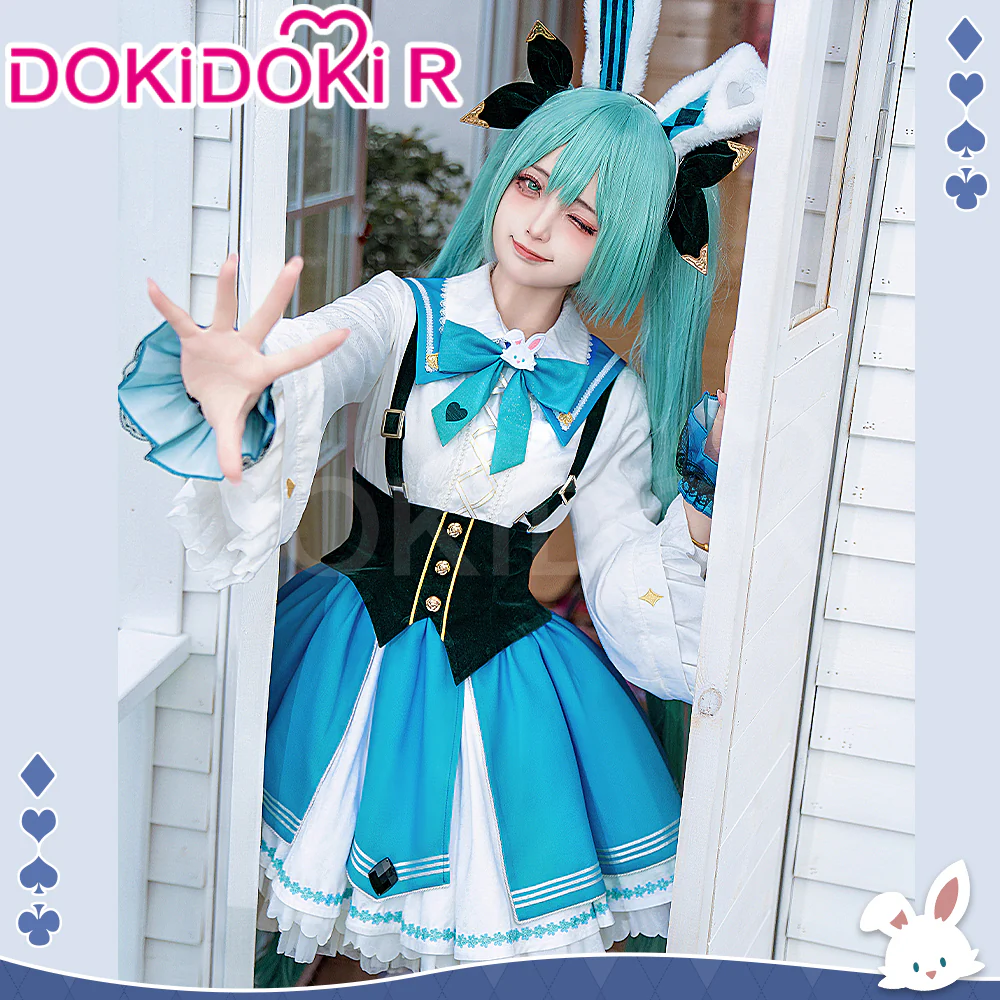 【S Ready For Ship】DokiDoki-R Cosplay Costume Rabbit White Blue Dress - Image 3