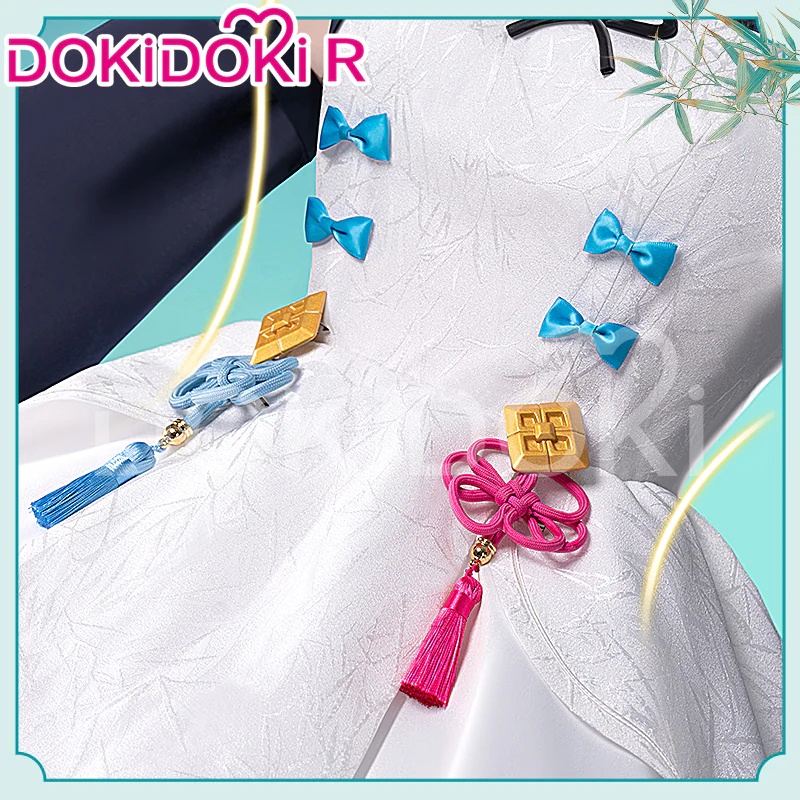 【IN STOCK】DokiDoki-R Cosplay Panda Girl Cute Dress Lolita Costume / Wig Long Blue Twist Braid Hair - Image 4