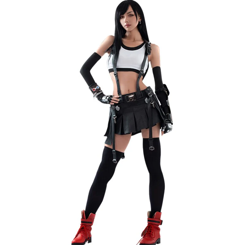 DokiDoki-R Tiiffa Lockhart Cosplay Costume Black White Women - Image 5