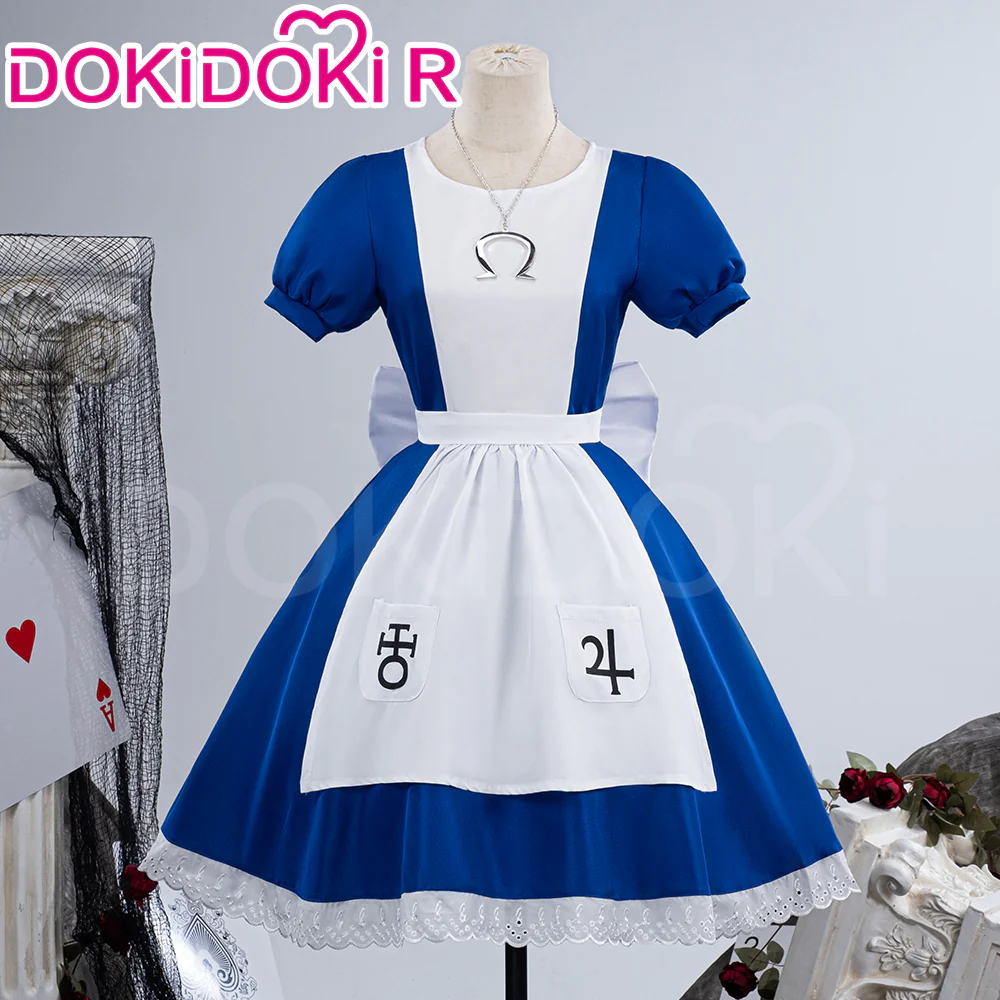 【Partially Ready For Ship】【Size XS-3XL】DokiDoki-R Game Alice: Madness Returns Cosplay Alice Costume Blue Dress - Image 4
