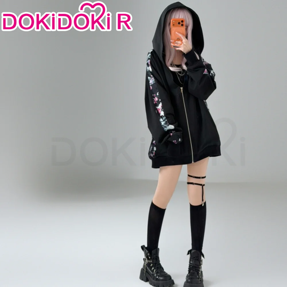 DokiDoki-R Game Cosplay Costume Black Hoddie Daily Casual Wear Female Cute ZOZO2 - Image 6