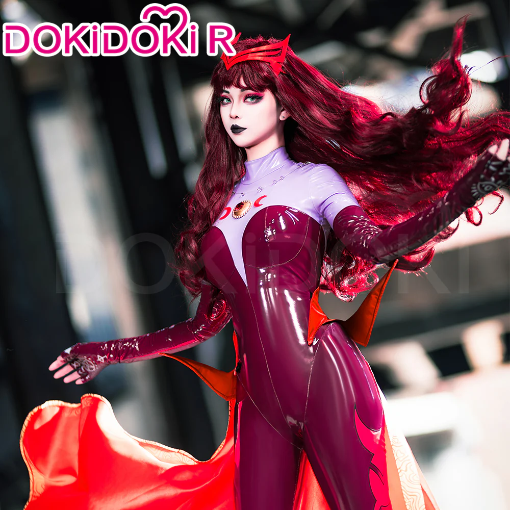 【Size S-3XL】Dokidoki-R Game Cosplay Costume Woman Tight-Fitting Magenta Bodysuit