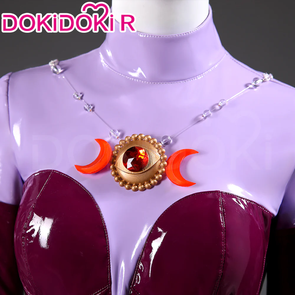 【Size S-3XL】Dokidoki-R Game Cosplay Costume Woman Tight-Fitting Magenta Bodysuit - Image 5