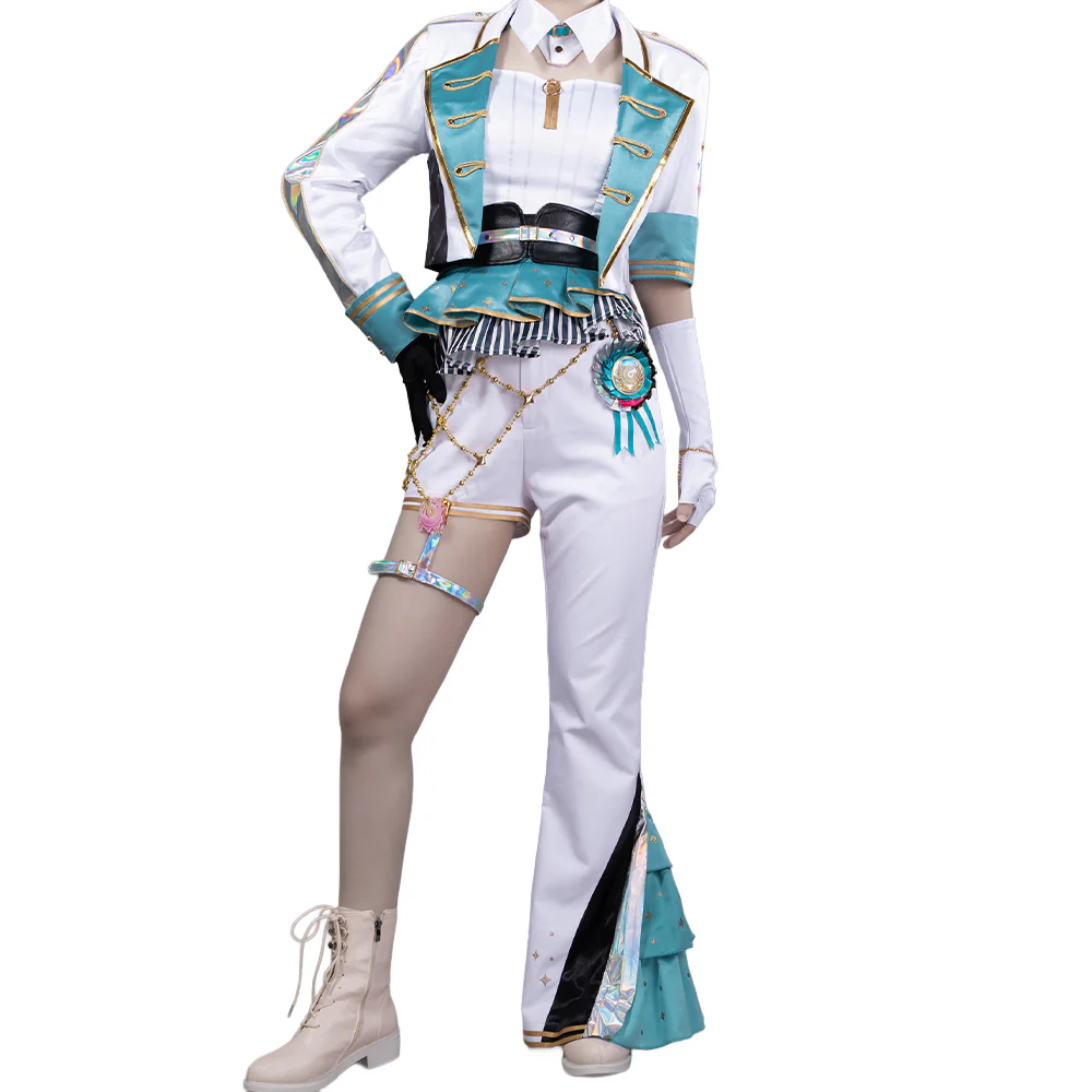 DokiDoki-R Game Cosplay Pink White Green Dress Costume Thanks Festival - Image 7