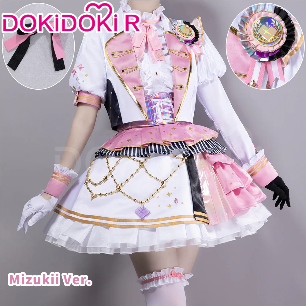DokiDoki-R Game Cosplay Costume Pink Yellow Purple Red Dress Thanks Festival - Image 2