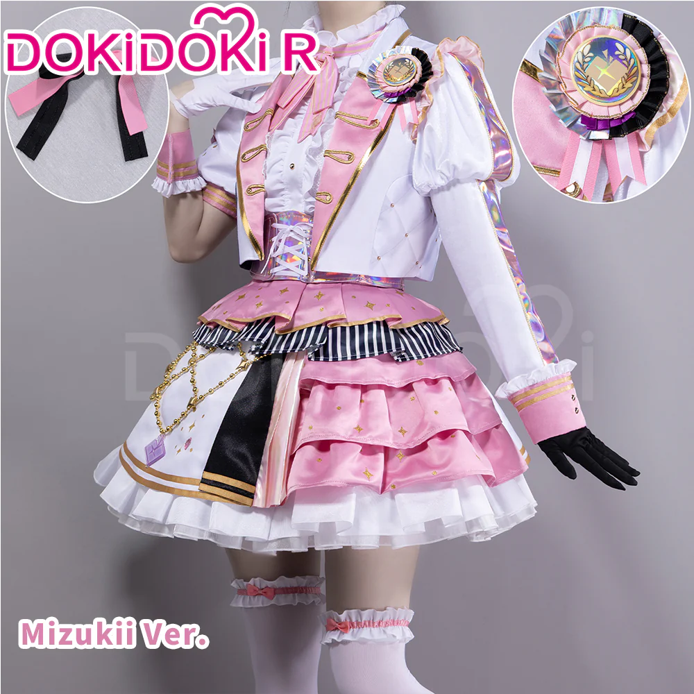 DokiDoki-R Game Cosplay Costume Pink Yellow Purple Red Dress Thanks Festival - Image 3