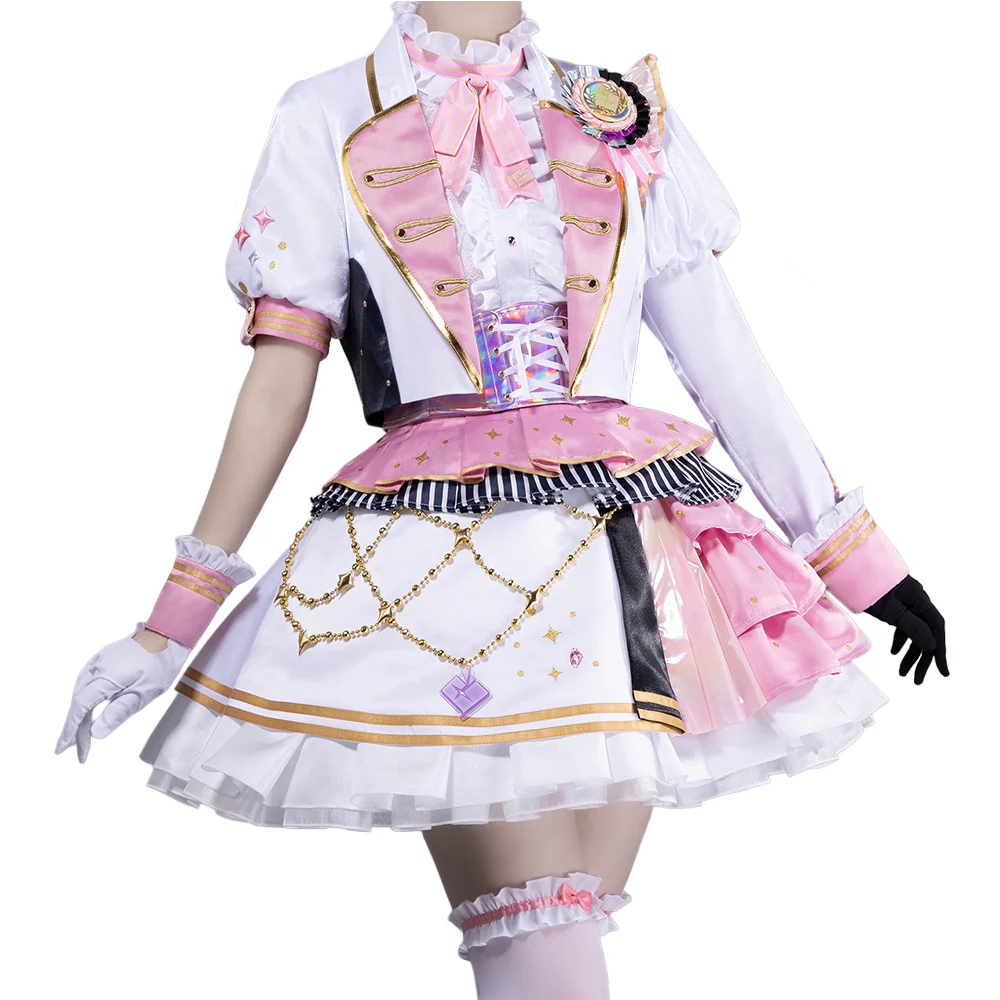 DokiDoki-R Game Cosplay Costume Pink Yellow Purple Red Dress Thanks Festival - Image 4