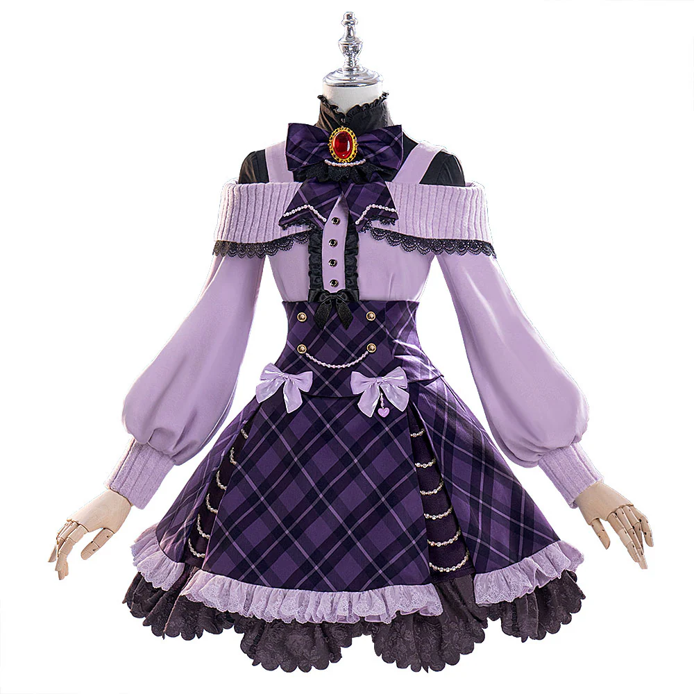 DokiDoki-R Game Diabolik Lovers Cosplay Komori Yui Costume Purple Dress Princess Collection - Image 6