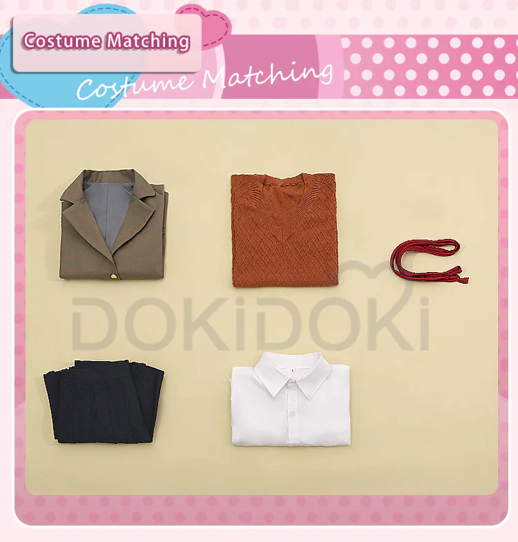 【Ready For Ship】【Size S-2XL】DokiDoki-R GAME DokiDoki Literature Club Cosplay Sayori / Natsuki / Yuri / Monika Costume School Uniform Halloween  DDLC - Image 13