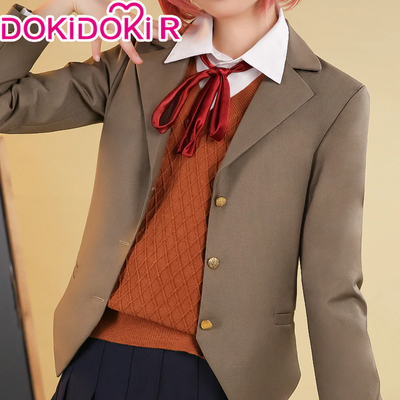【Ready For Ship】【Size S-2XL】DokiDoki-R GAME DokiDoki Literature Club Cosplay Sayori / Natsuki / Yuri / Monika Costume School Uniform Halloween  DDLC - Image 2