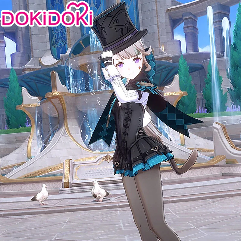 【Partial Size Ready For Ship】【Size S-2XL】【Magical Hat 】DokiDoki-R Game Genshin Impact Cosplay Fontaine Lynette Costume / Hat Magician Women - Image 6