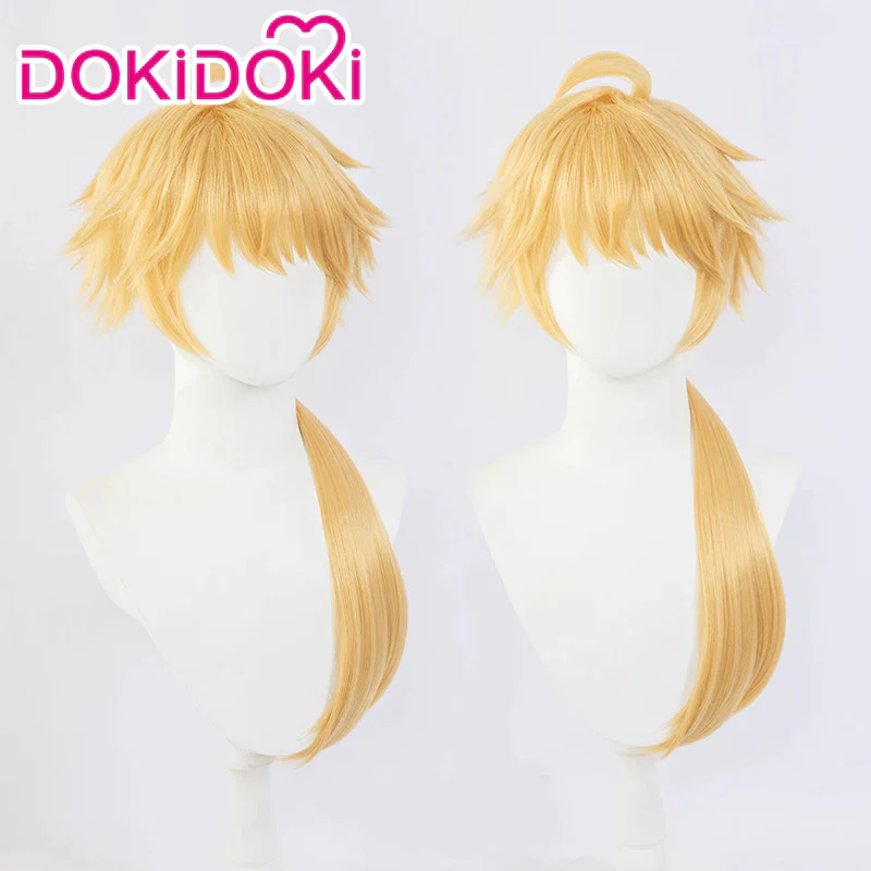 【Wig Ready For Ship】DokiDoki Game Genshin Impact Cosplay Thoma Wig Long Golden