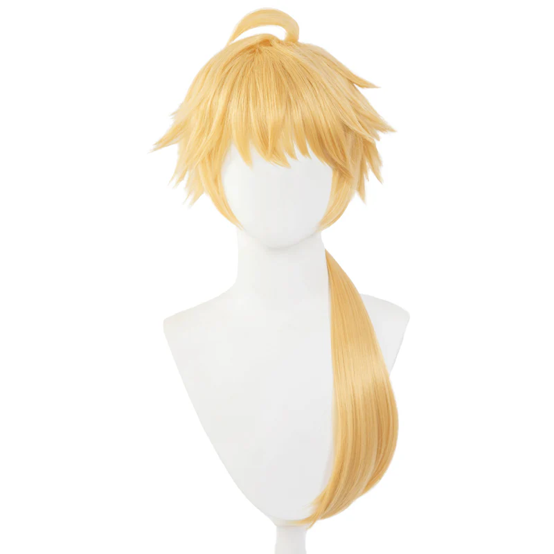 【Wig Ready For Ship】DokiDoki Game Genshin Impact Cosplay Thoma Wig Long Golden - Image 5
