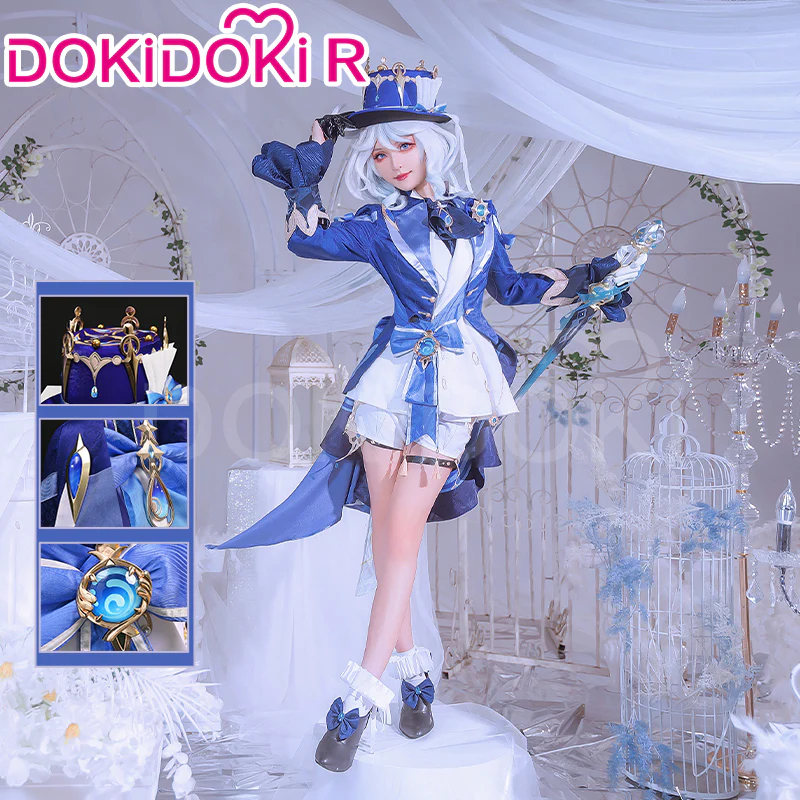 【IN STOCK】DokiDoki-R Game Genshin Impact Furina Costume Dress Focalors Fontaine