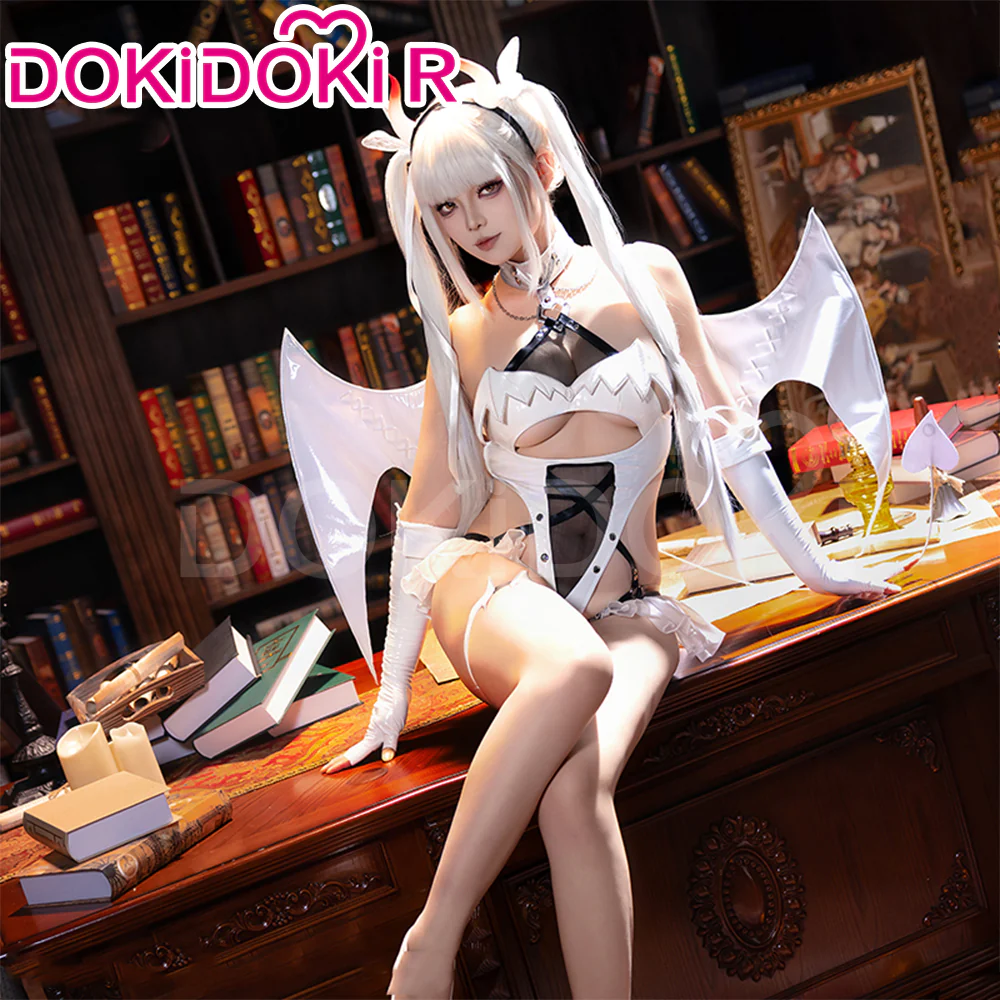 DokiDoki-R Game Cosplay Blanc White Rabbit Costume Sexy Angel Dress