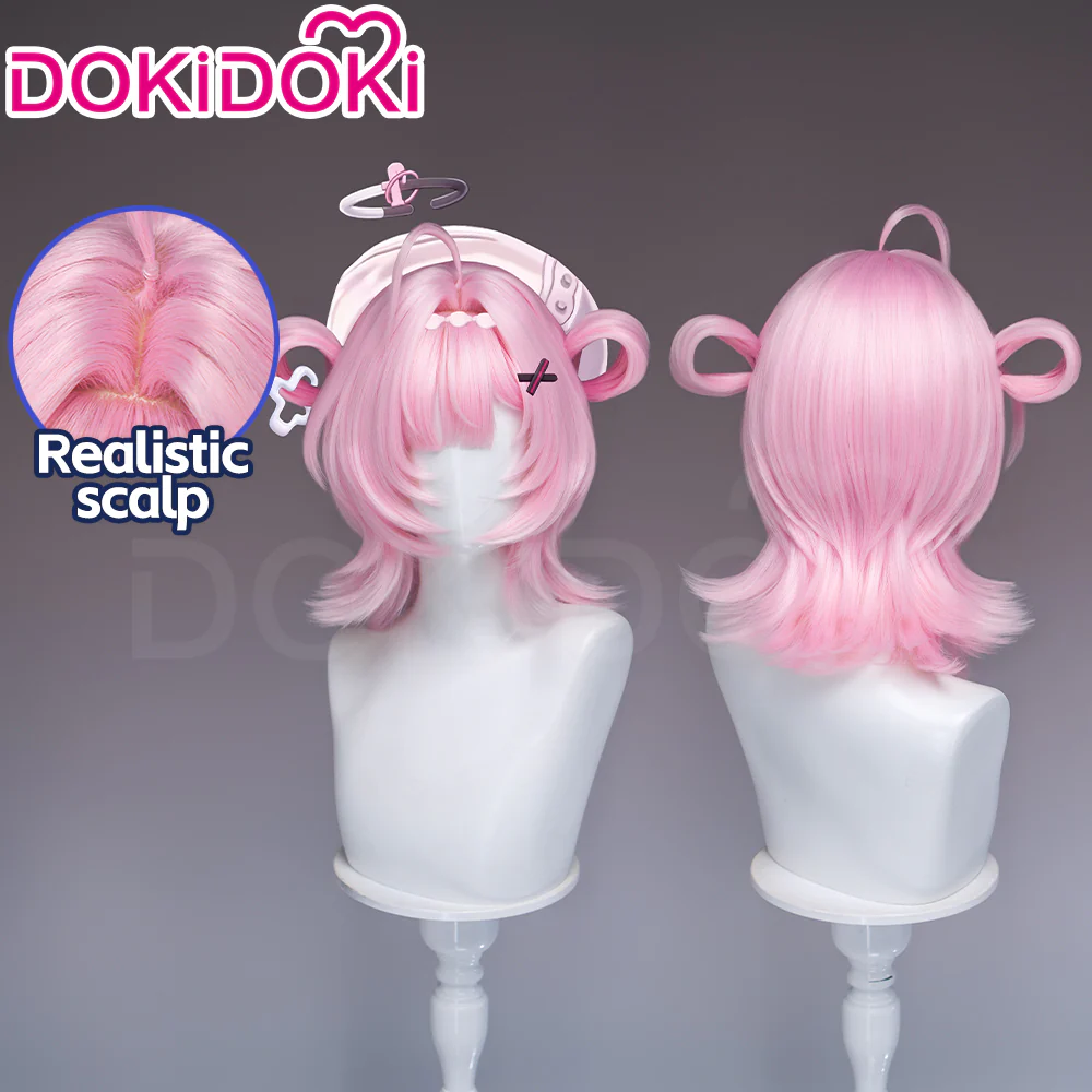 DokiDoki Game Neverness to Everness Cosplay Chiz Wig Short Pink Hair Detachable Braids NTE