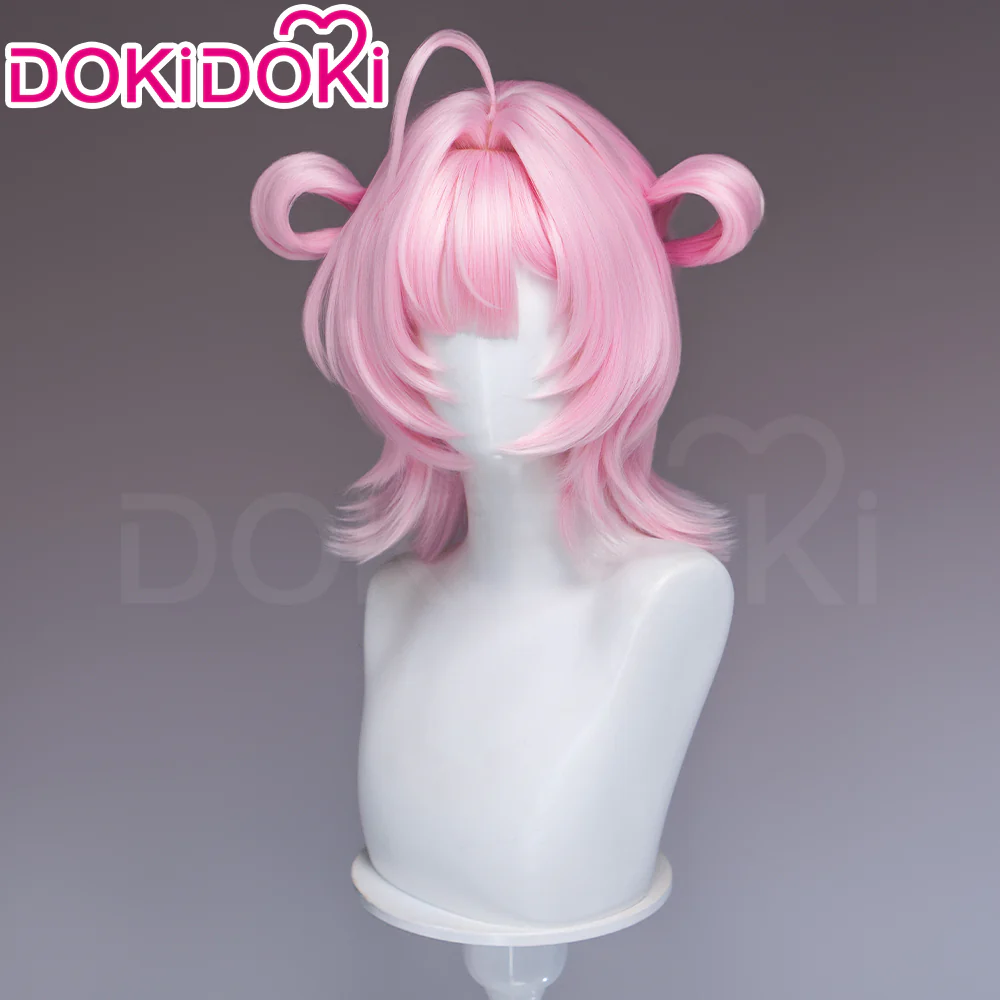DokiDoki Game Neverness to Everness Cosplay Chiz Wig Short Pink Hair Detachable Braids NTE - Image 2